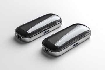 Two sleek devices placed on a clean surface with a shiny finish and smooth edges