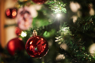 Christmas tree and spheres