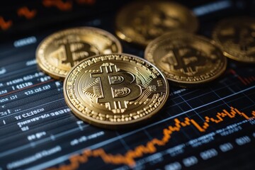Bitcoin currency graphic layout showing growth potential in modern investment strategies