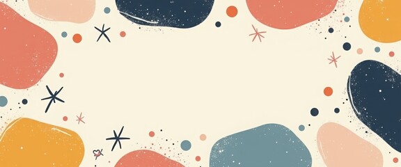 creative minimal label with nature, blue, border, singing, web, event, decor