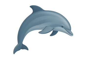 Swimming Dolphin with Transparent Background &ndash; Digital Illustration