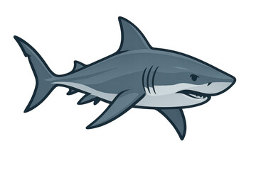 Fototapeta premium Cartoon Style Shark on a transparent background Vector Illustration