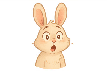 Obraz premium Surprised Bunny Cartoon with a transparent background Illustration