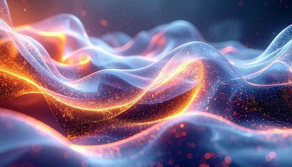 Obraz premium Abstract Energy Flow: Dynamic and vibrant, this image depicts abstract energy flows with luminous waves of light, offering a mesmerizing glimpse into the forces that shape our world.