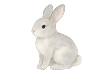 Watercolor Rabbit Illustration on a transparent background design art.