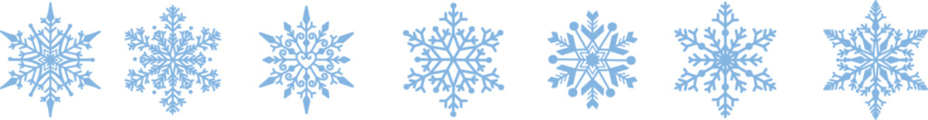 Snowflakes set for Christmas and New year decoration. Vector illustration