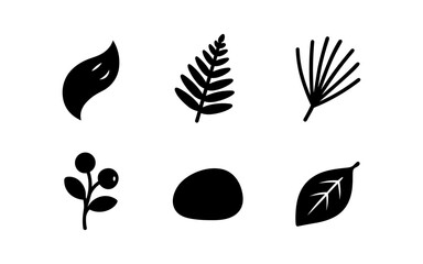 Minimalist black and white botanical illustrations on a cream background