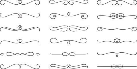 Obraz premium Collection of Decorative Flourishes and Swirls Keywords: decorative, flourish, swirl, ornament
