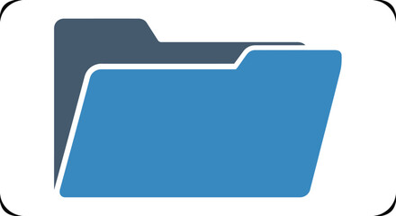 Illustration of a standard blue folder icon for digital and physical document organization