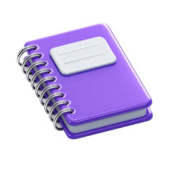 3D Render Of Purple Spiral Notebook Icon