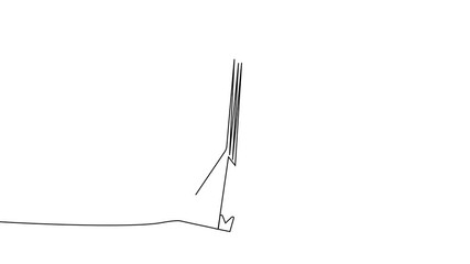 Minimalist one-line illustration featuring a balalaika video. Elegant linear design with clean black outlines on a white background, perfect for modern music-themed decor, posters