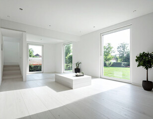 Obraz premium A clean, minimalist space with ample natural light, evoking clarity, simplicity, and mental decluttering.
