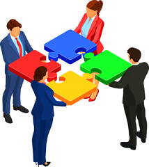 Partnership, Teamwork Business Mans and Womans