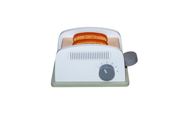 Minimalist Wooden Toy Toaster with Bread Slices