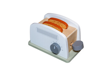 Minimalist Wooden Toy Toaster with Bread Slices