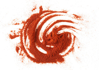 Fototapeta premium pile of smoked and ground red pepper isolated on white background, clipping path