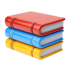 3D Rendered Stack of Colorful Hardcover Books for Education