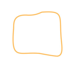 Hand drawn wavy frame with fluid and organic rectangle shape outline. Irregular blob element forms abstract icon background for text or label in handdrawn style, creative and minimal.