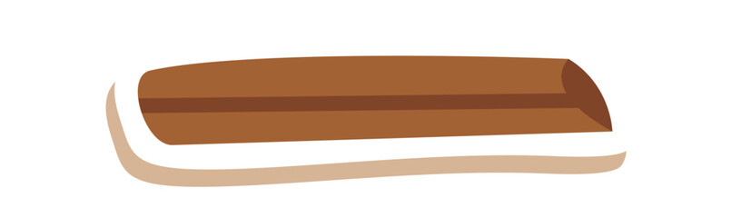 Flat brown cinnamon kraft sticker label for party decor. Brown ornament patch for a party gift or box, perfect as unique kraft ornament special decoration or event.