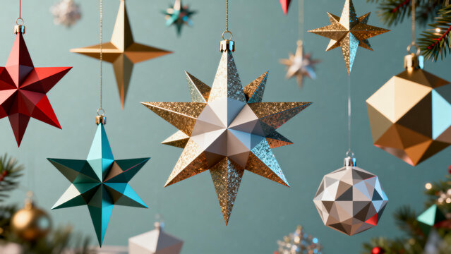 christmas, holiday, santa claus, reindeer, rudolph, sleigh, snowflakes, winter, december, presents, gifts, wrapping paper, ribbons, bows, christmas tree, ornaments, tinsel, lights, star, angel, stocki - Powered by Adobe