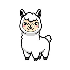 Fototapeta premium Cute Alpaca Cartoon.