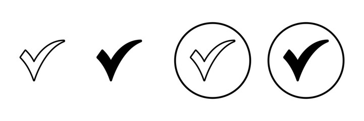 Check mark icon vector. Tick mark sign and symbol