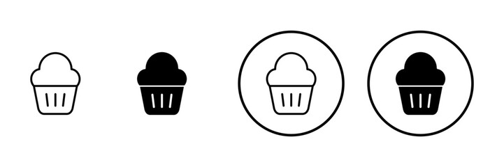 Cup cake icon vector. Cup cake sign and symbol