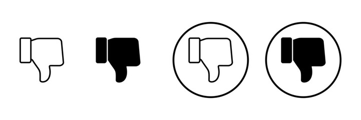 Dislike icon vector. dislike sign and symbol. Hand with thumb down