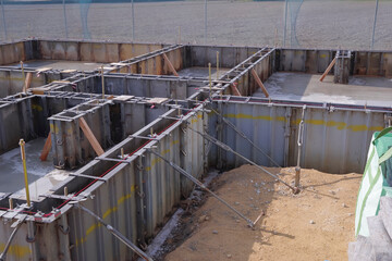 Concrete formwork for housing foundation