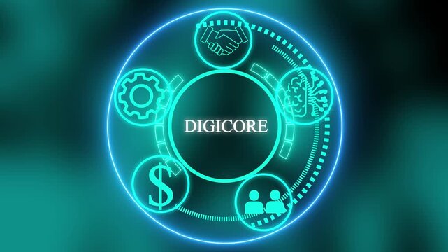 Digicore.Cyber security lock that is being decoded using , data protection business technology.Business, Technology, Internet and network concept.