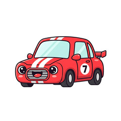 Red Racing Car Cartoon.