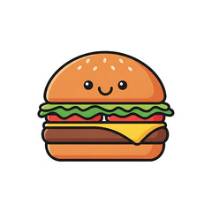 Cute Cartoon Burger. (4)