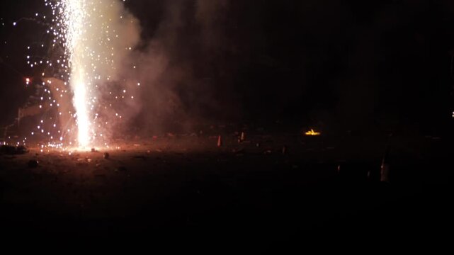 Bright Night Blazing  A Fireworks Display