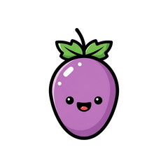 Fototapeta premium Cute Cartoon Plum.