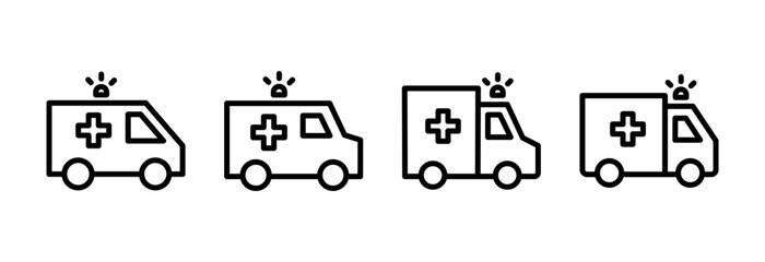 Ambulance icon vector illustration. ambulance truck sign and symbol. ambulance car