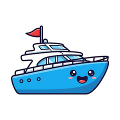 Cute Yacht Cartoon. (2)