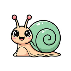 Happy Snail Cartoon.