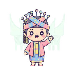 Indonesia Girl Waving.