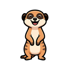 Cartoon Meerkat Smiling.