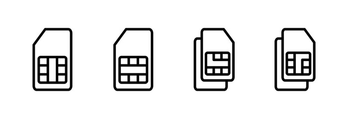 Sim card icon vector illustration. dual sim card sign and symbol