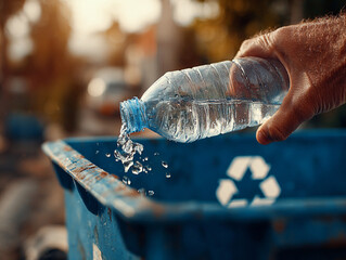 Recycling Plastic Bottles into Blue Bin