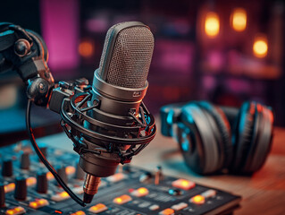 Podcast Recording Studio Microphone Equipment