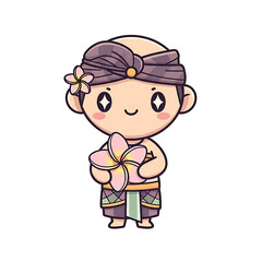 Balinese Boy with Frangipani.