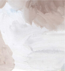 Abstract background with white and light brown gouache paints strokes.
