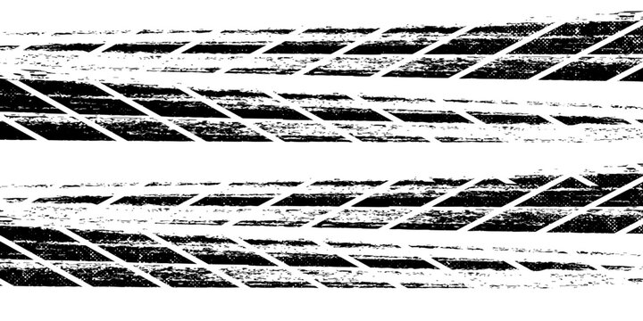 grunge tire track, wheel braking marks. truck, car or motorcycle tread pattern silhouette. auto race, motorsport, speed racing design element. vector illustration.eps.10.