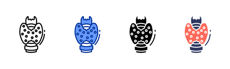 Thyroid icon set multiple style collection
