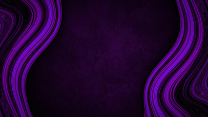 Dark Purple Grunge Background with Symmetrical Liquid Marble Side Curtains, Vivid Violet and Black Abstract Wavy Frame Design for Elegant Text Overlay Backdrop