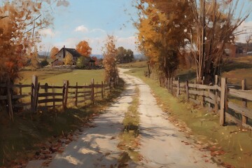 country road in autumn