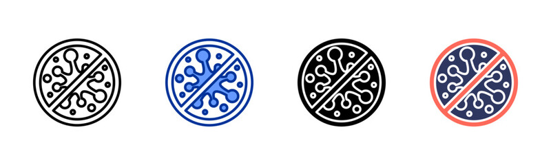 Virus Block icon set multiple style collection