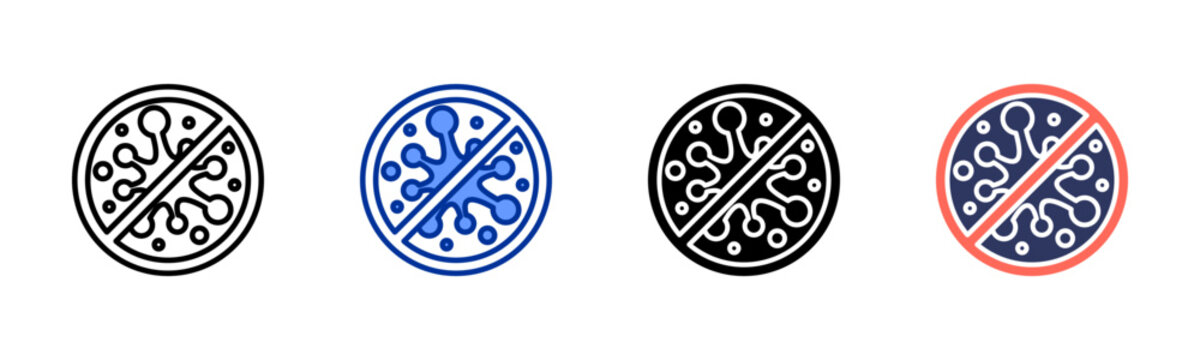Virus Block icon set multiple style collection